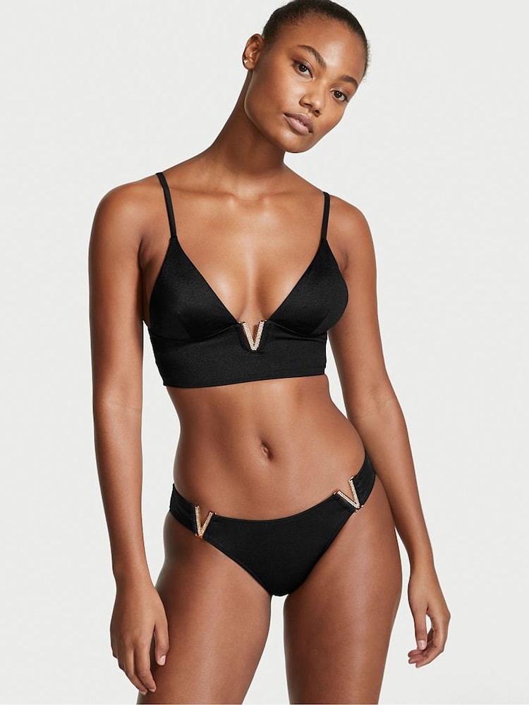 Victoria's Secret Black Nero VHardware Swim Bikini Bottom - Image 1 of 3