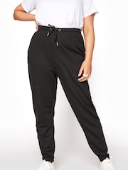 Yours Curve Black Basic Cuffed Jogger - Image 2 of 4