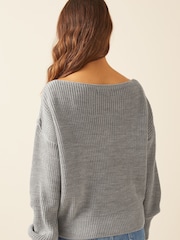 Friends Like These Grey Off The Shoulder Jumper - Image 2 of 4