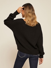 Friends Like These Black Slash Neck Jumper - Image 2 of 4