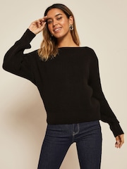 Friends Like These Black Slash Neck Jumper - Image 3 of 4