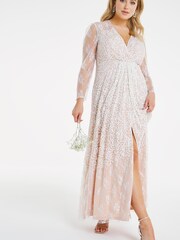 Simply Be Ivory Joanna Hope Bridal Sequin Maxi Dress - Image 4 of 5