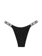 Victoria's Secret Black Smooth Monogram Brazilian Shine Strap Knickers - Image 3 of 3