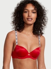 Victoria's Secret Lipstick Red Monogram Shine Strap Demi Bra - Image 1 of 3