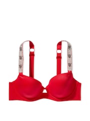 Victoria's Secret Lipstick Red Monogram Shine Strap Demi Bra - Image 3 of 3