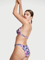 Victoria's Secret Purple Floral VS Bling Hardware Halter Swim Top - Image 2 of 3