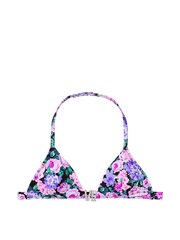 Victoria's Secret Purple Floral VS Bling Hardware Halter Swim Top - Image 3 of 3