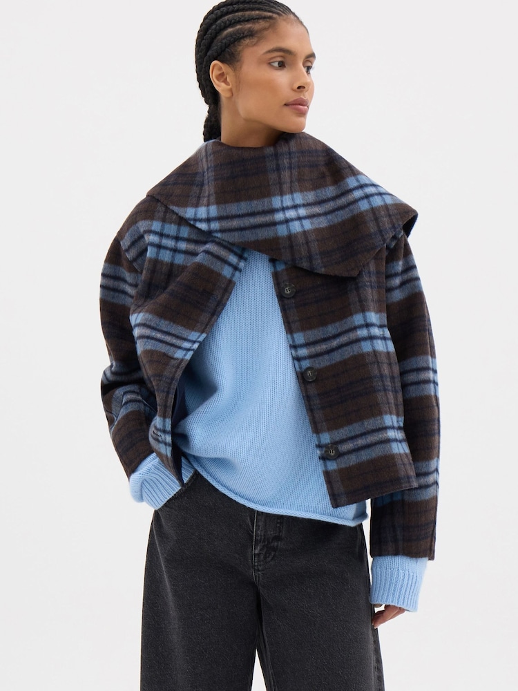 Hush Brown Rix Double Faced Wool Check Jacket - Image 1 of 7 Hush Brown Rix Double Faced Wool Check Jacket - Image 1 of 7