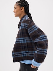 Hush Brown Rix Double Faced Wool Check Jacket - Image 6 of 7