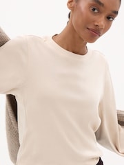 Hush Natural Elodie Puff Detail Cuff Cotton Top - Image 4 of 5