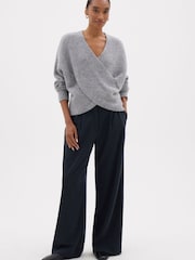 Hush Grey Betty Fluffy Cross Front Jumper - Image 2 of 5