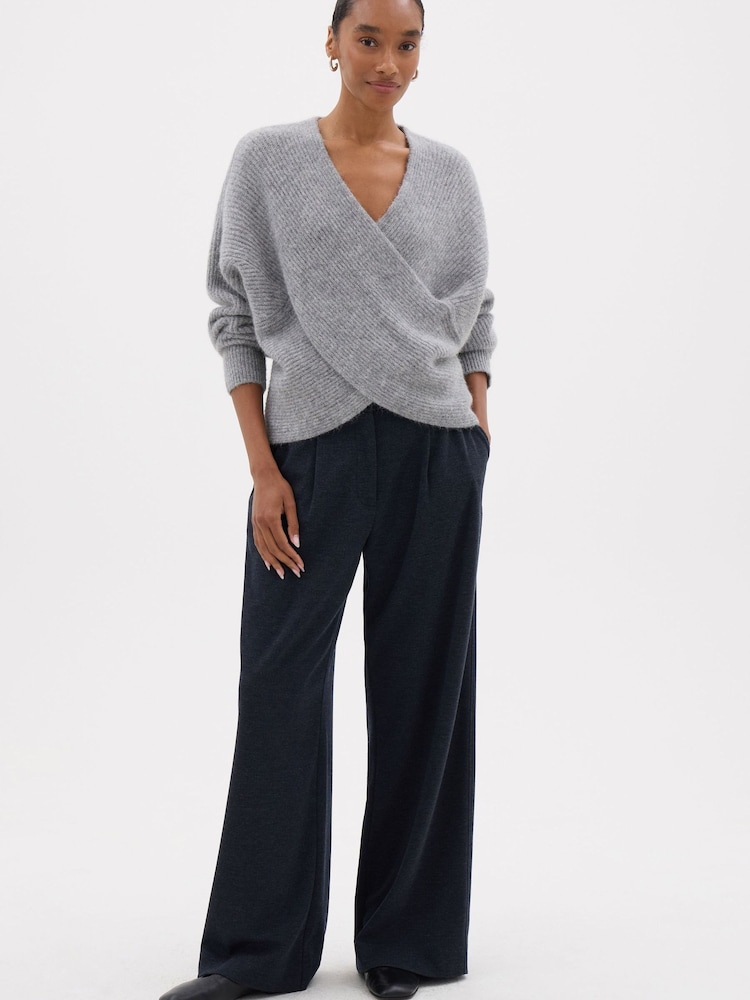 Hush Grey Betty Fluffy Cross Front Jumper - Image 2 of 5
