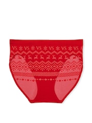 Victoria's Secret Lipstick Red Reindeer Fairisle Smooth High Leg Knickers - Image 3 of 3