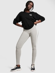 Victoria's Secret PINK Heather Charcoal Grey Cotton Side Stripe Legging - Image 1 of 4