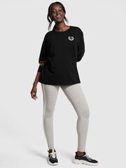 Victoria's Secret PINK Heather Charcoal Grey Cotton Side Stripe Legging - Image 3 of 4