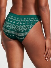 Victoria's Secret Black Ivy Green Reindeer Fairisle Smooth Bikini Knickers - Image 1 of 3