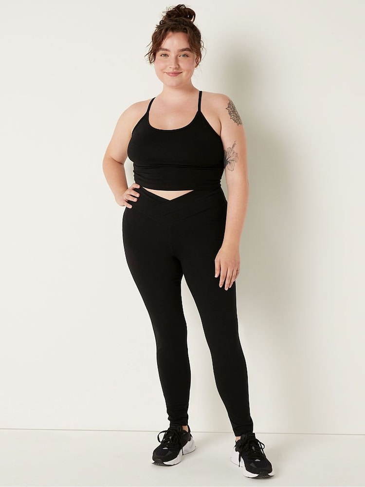 Victoria's Secret PINK Cotton High Waist Full Length V Crossover Legging - Image 1 of 4 Victoria's Secret PINK Cotton High Waist Full Length V Crossover Legging - Image 1 of 4