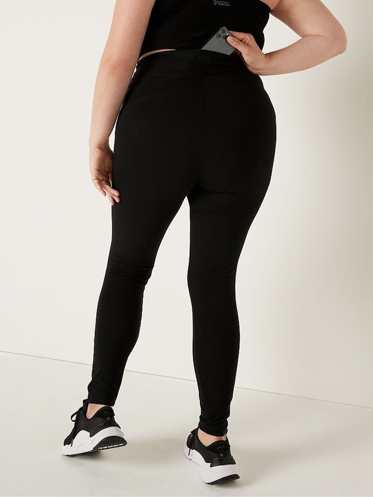 Victoria's Secret PINK Cotton High Waist Full Length V Crossover Legging - Image 2 of 4 Victoria's Secret PINK Cotton High Waist Full Length V Crossover Legging - Image 2 of 4