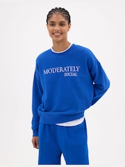 Hush Blue Graphic Washed Cotton Sweatshirt - Image 1 of 3
