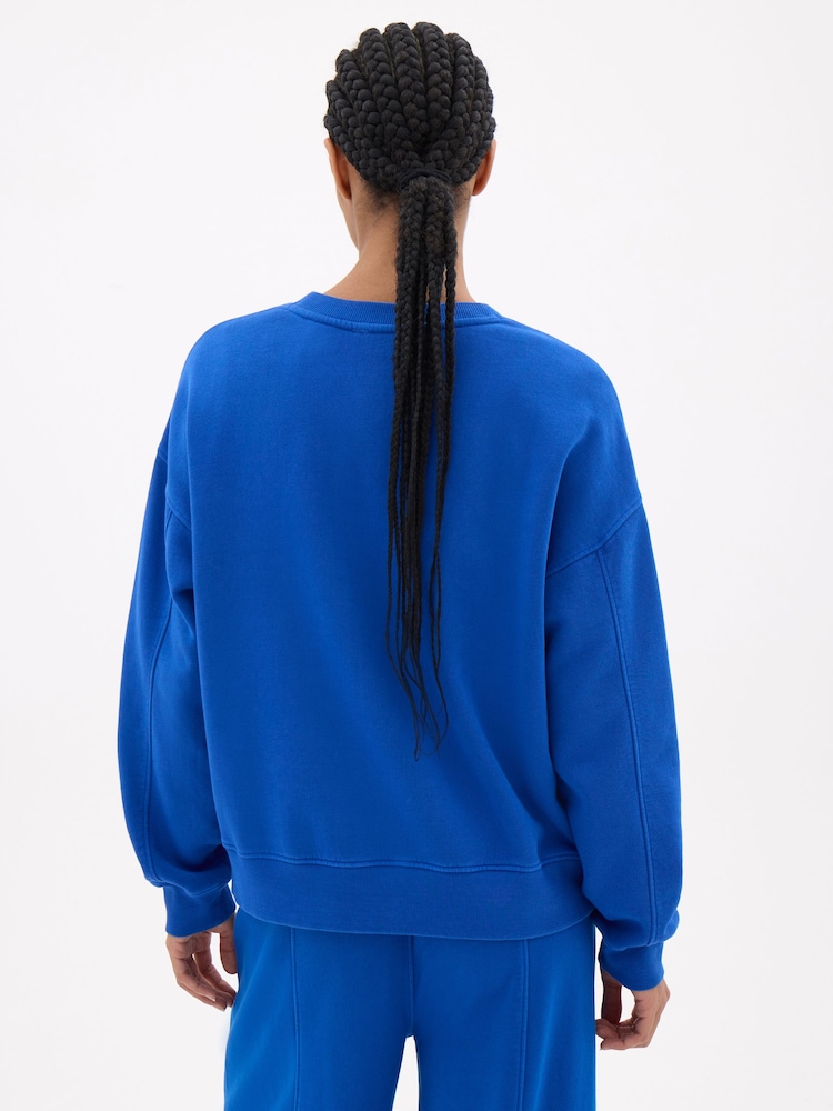 Hush Blue Graphic Washed Cotton Sweatshirt - Image 2 of 3
