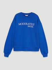 Hush Blue Graphic Washed Cotton Sweatshirt - Image 3 of 3