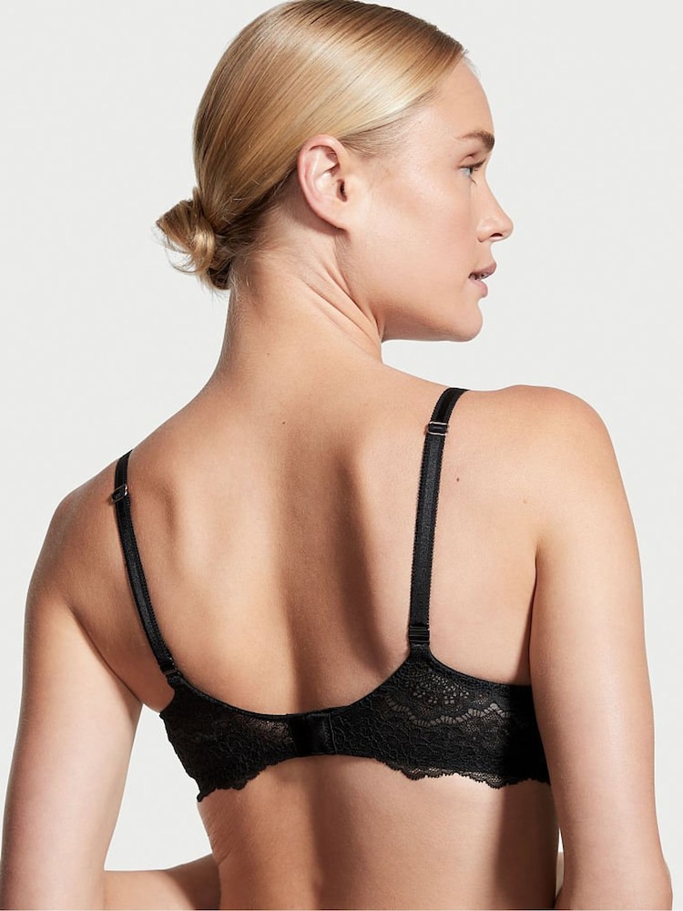 Victoria's Secret Black Lace Wing Lightly Lined Demi Bra - Image 2 of 2