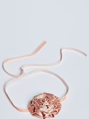 Lipsy Pink Satin Flower Corsage Choker Necklace - Image 4 of 4