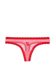 Victoria's Secret Cocktail Pink Lace No Show Thong Knickers - Image 3 of 3