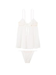 Victoria's Secret Coconut White La Fleur Sheer Mesh And Lace Babydoll - Image 3 of 3
