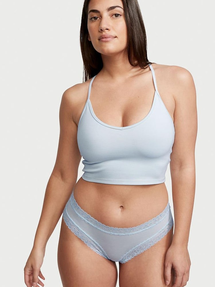 Victoria's Secret Purity Blue Lace Cheeky Knickers - Image 1 of 3