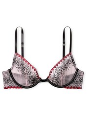 Victoria's Secret Love Letters Black Unlined Heart Embroidered Demi Bra - Image 3 of 3