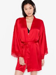 Victoria's Secret Red Lace Inset Robe - Image 1 of 3