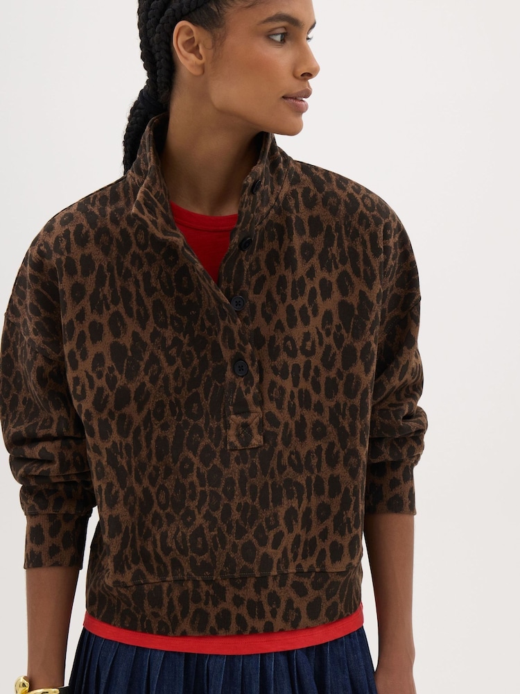 Hush Animal Hendrix Half Placket Cotton Sweatshirt - Image 1 of 6