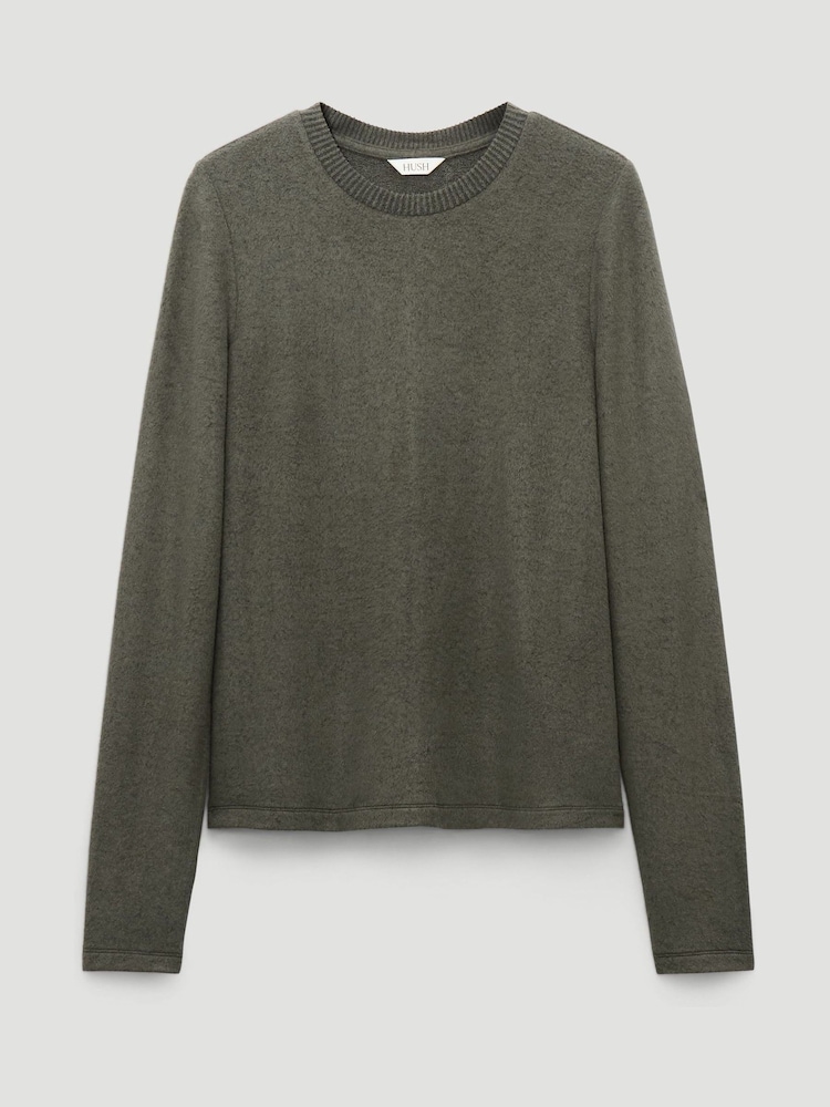 Hush Green Elarae Supersoft Crew Neck Long Sleeve Top - Image 5 of 5 Hush Green Elarae Supersoft Crew Neck Long Sleeve Top - Image 5 of 5