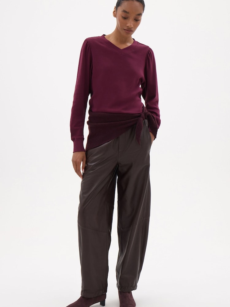 Hush Red Emily V-Neck Puff Sleeve Top - Image 2 of 5