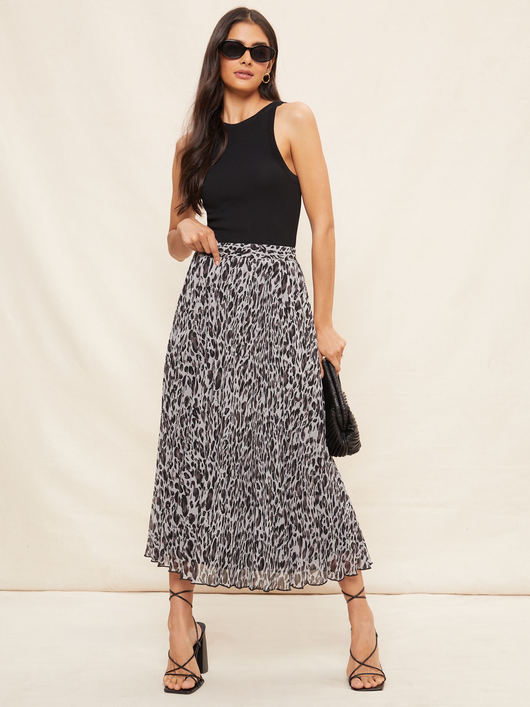 Buy Friends Like These Grey Pleated Summer Midi Skirt from Next Luxembourg