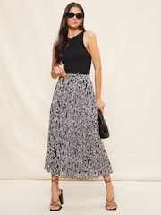 Friends Like These Grey Pleated Summer Midi Skirt - Image 1 of 4
