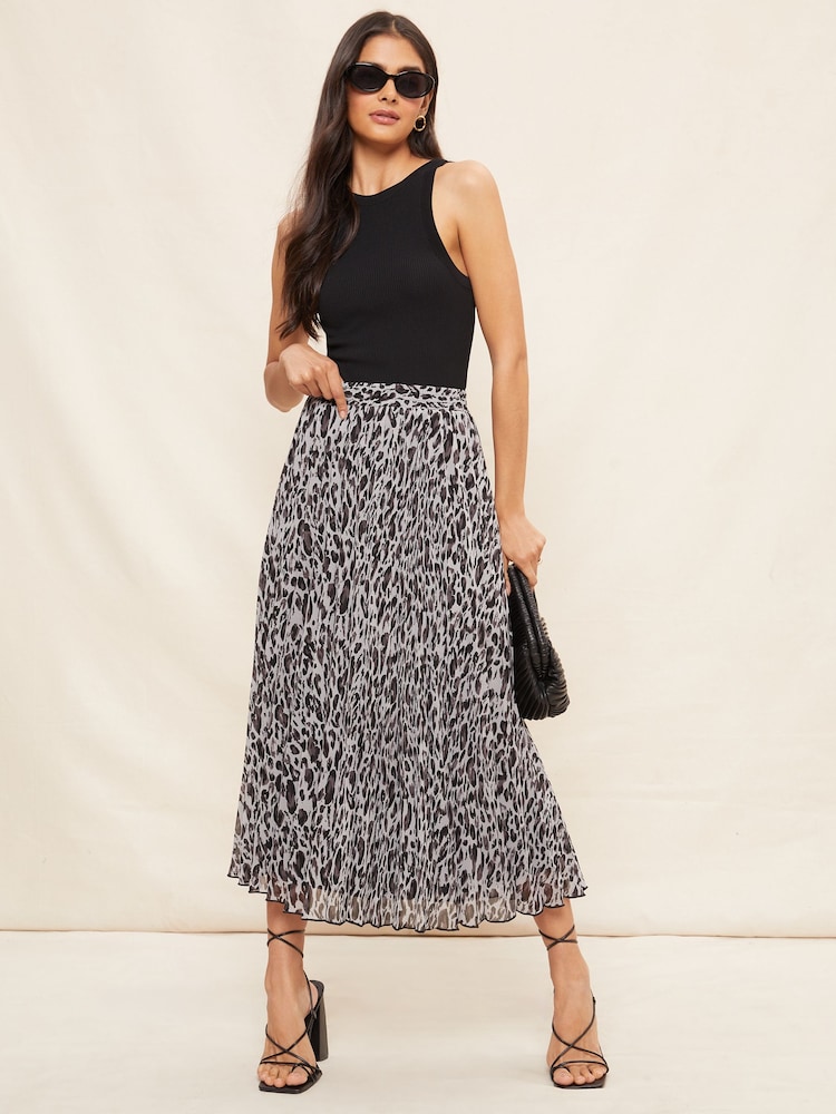 Friends Like These Grey Pleated Summer Midi Skirt - Image 1 of 4