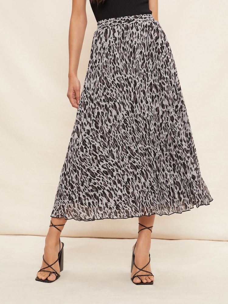 Friends Like These Grey Pleated Summer Midi Skirt - Image 2 of 4