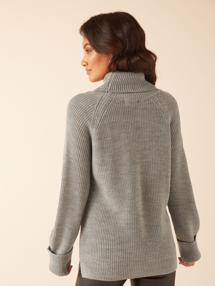Friends Like These Grey Cowl Neck Jumper - Image 2 of 4