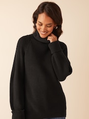 Friends Like These Black Cowl Neck Jumper - Image 1 of 4