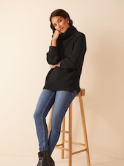 Friends Like These Black Cowl Neck Jumper - Image 3 of 4