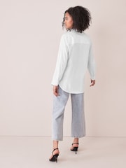 Only White Relaxed Workwear Longline Cotton Shirt - Image 2 of 4