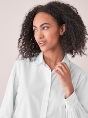 Only White Relaxed Workwear Longline Cotton Shirt - Image 3 of 4