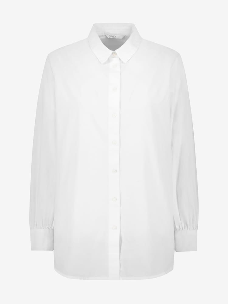 Only White Relaxed Workwear Longline Cotton Shirt - Image 4 of 4 Only White Relaxed Workwear Longline Cotton Shirt - Image 4 of 4