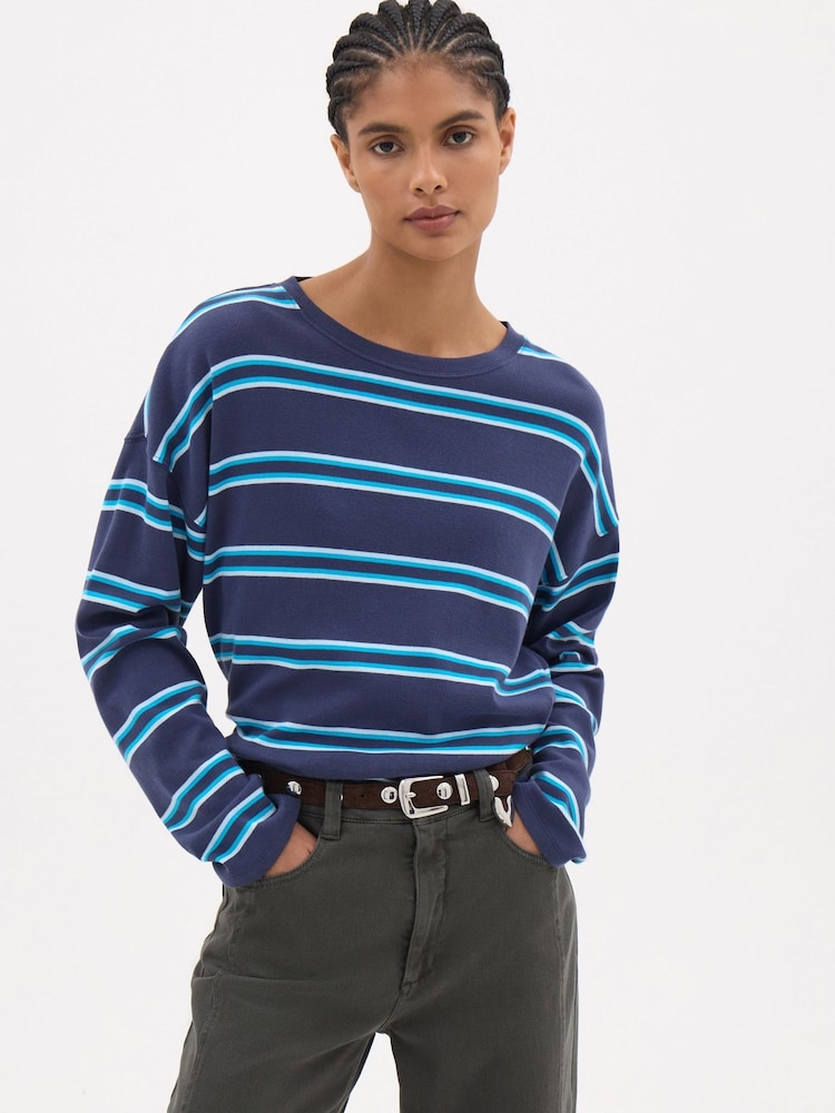Hush Blue Matilda Raglan Stripe Top - Image 1 of 5