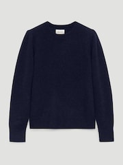 Hush Blue Gathered Shoulder Wool Blend Jumper - Image 5 of 5