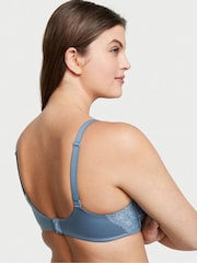 Victoria's Secret Faded Denim Blue Lace Trim Lightly Lined Full Cup Bra - Image 2 of 3