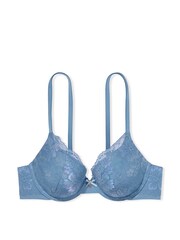 Victoria's Secret Faded Denim Blue Lace Full Cup Push Up Bra - Image 4 of 4