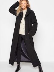 Long Tall Sally Black Maxi Teddy Coat - Image 1 of 5